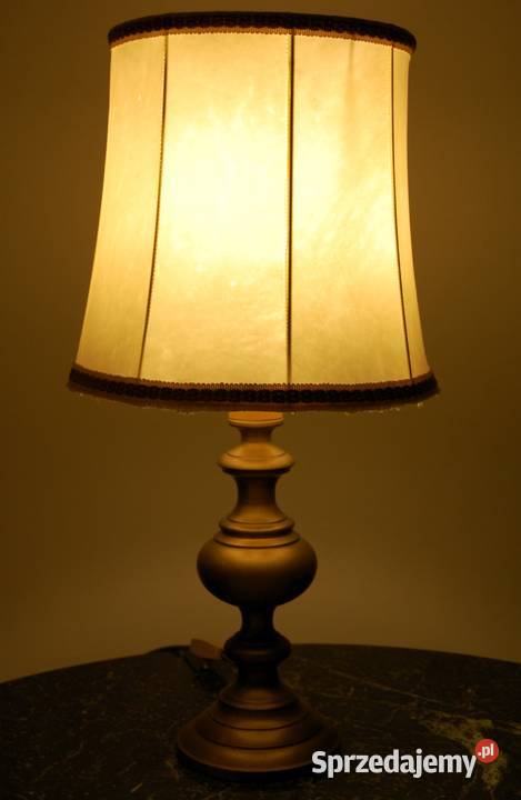 Mosiężna lampa stołowa mosiądz pergaminowy Lublin