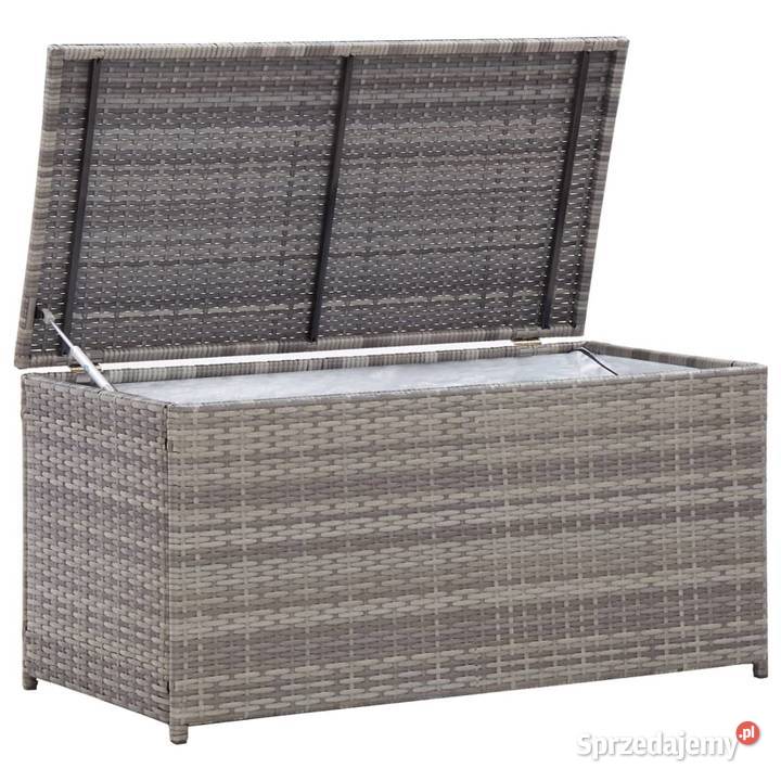 vidaXL Skrzynia ogrodowa z polirattanu szara Warszawa