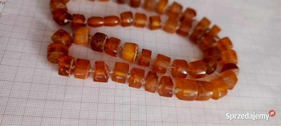Naszyjnik Bursztyn Vintage Rękodzieło Białystok sprzedam