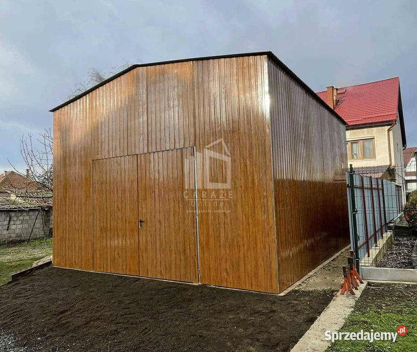 Hala blaszana Garaż blaszany 6x6m Brama 2x okno Busko-Zdrój