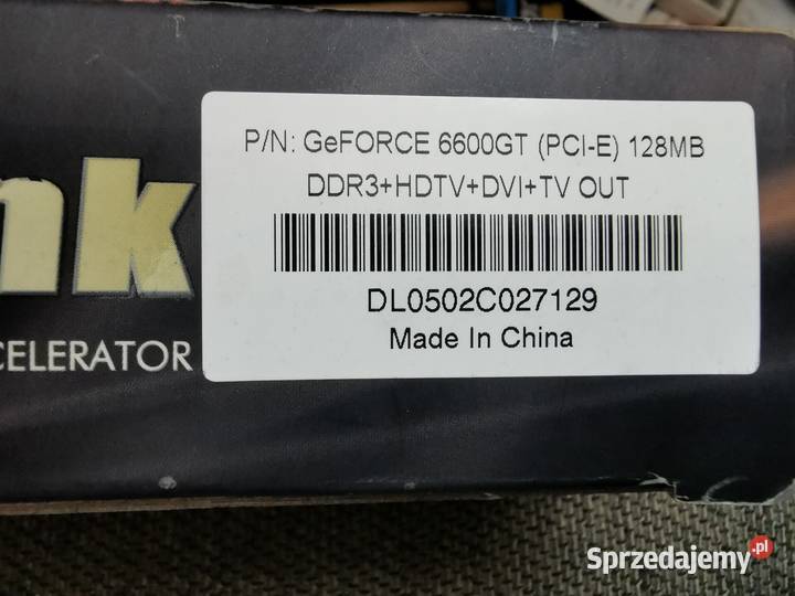 Pudełko do GeFORCE 6600GT PCIE 128MB Lębork