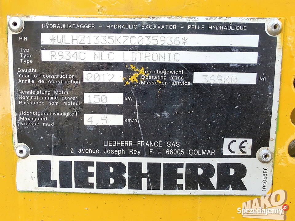 Liebherr R934C NLC Litronic długie ramię PC 360 nie Ostrowiec Świętokrzyski