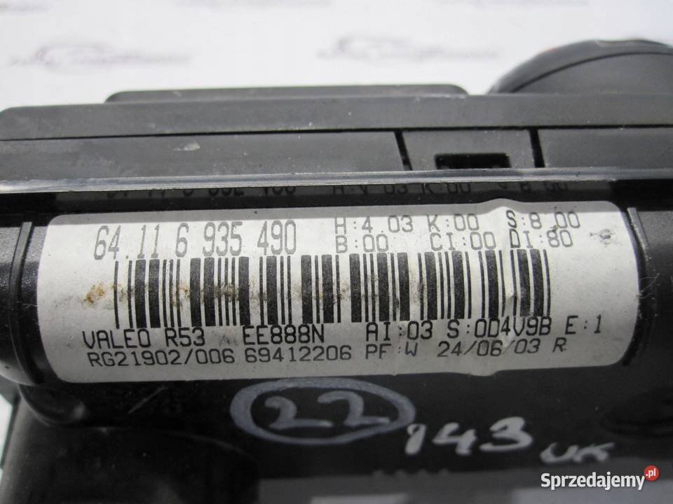 MINI COOPER I S 03r panel klimatyzacji 69412206 osobowe świętokrzyskie