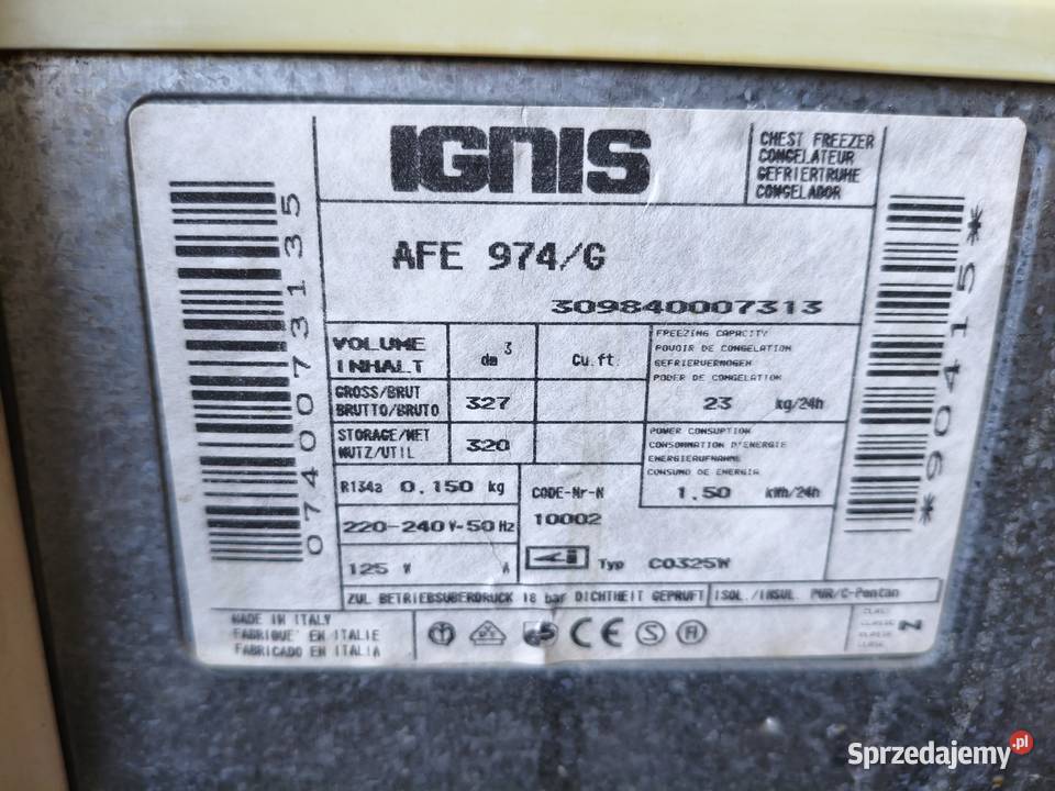 Zamrażarka skrzyniowa Ignis Lodówki i zamrażarki Przemyśl