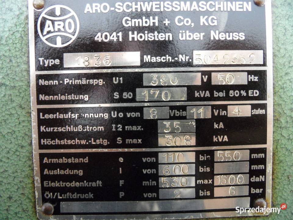 Zgrzewarka 170KVA Nowogrodziec