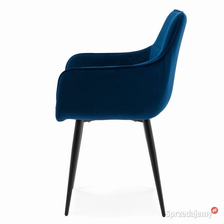 Granatowe Krzesło Tapicerowane Quattro Wysyłka sprzedam