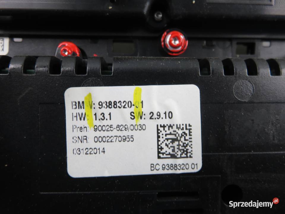 KLIMATRONIK BMW 5 Touring F11 9388320 Panele sterowania, przełączniki