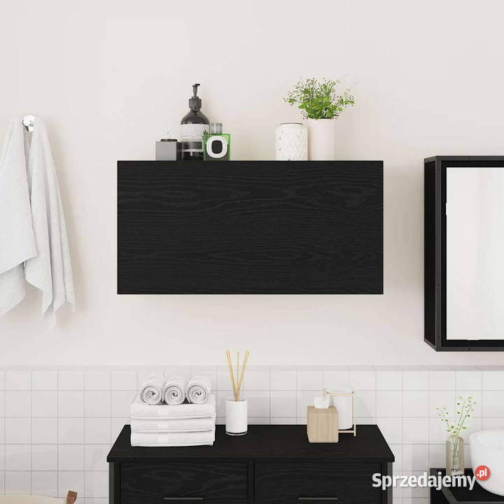Wisząca szafka łazienkowa czarna 80x25x40 mazowieckie Warszawa