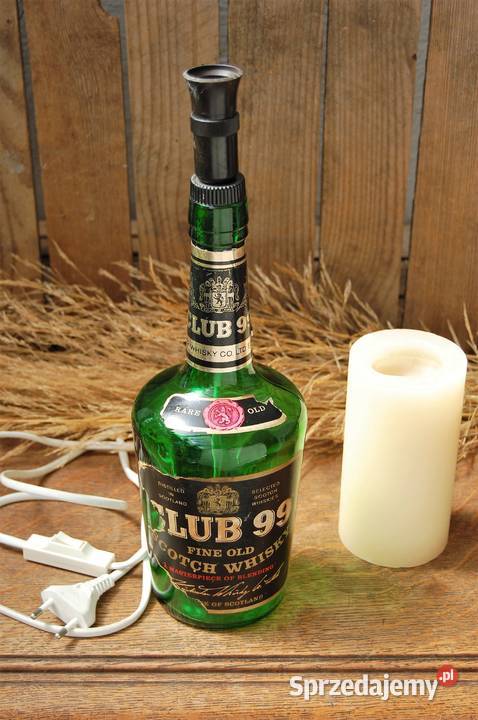 Lampa z butelki Whisky Club 99 stojąca vintage lubelskie Lublin