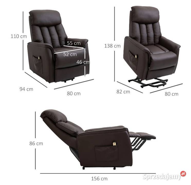 Fotel z funkcją wstawania rozkładany Bochnia