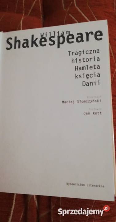 Tragiczna historia Hamleta Księcia Danii William twarda z obwolutą Poznań