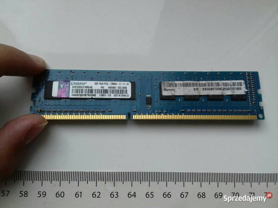 Kingston DDR3 PC3L 4GB 1600MHz 12800U nie działa Pojemność 4GB Bydgoszcz