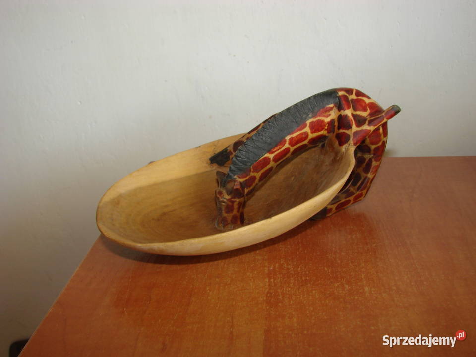 Żyrafa wodopoju drewniana miseczka pomorskie