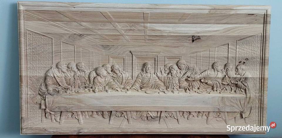 Ostatnia Wieczerza Płaskorzeźba w Drewnie zachodniopomorskie Malechowo sprzedam