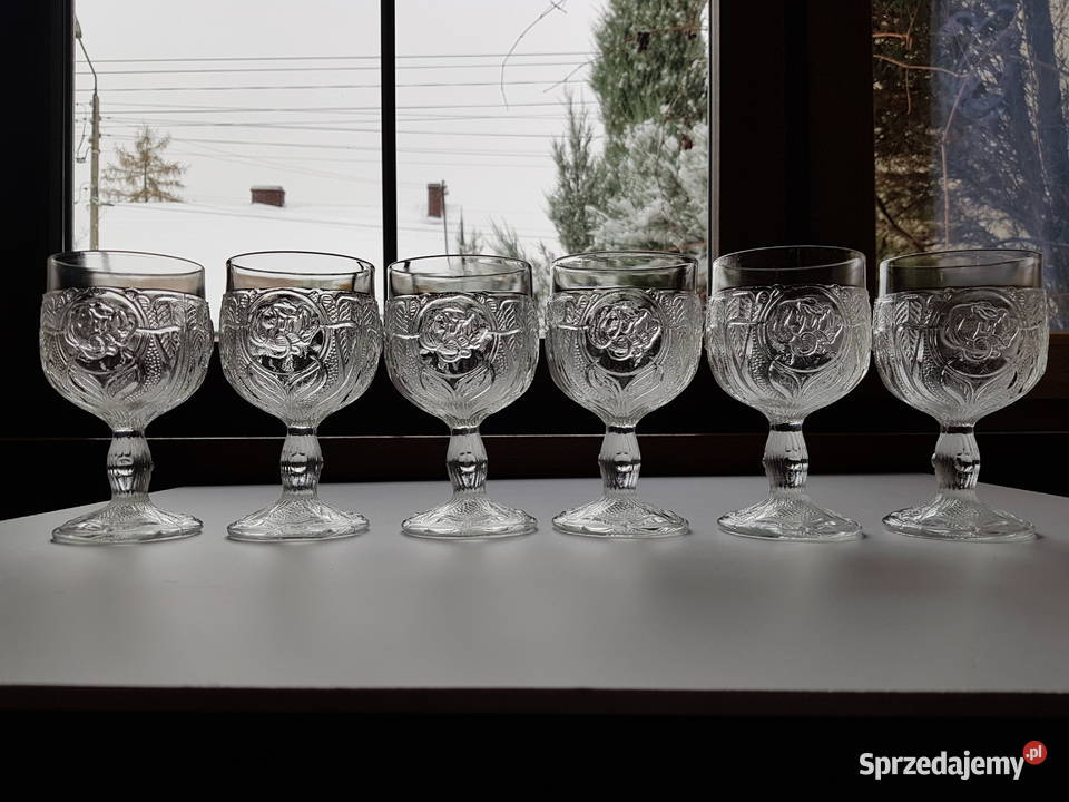 Kielichy Ukryta Twarz Kobiety 6 Ząbkowice szkło Porcelana i szkło