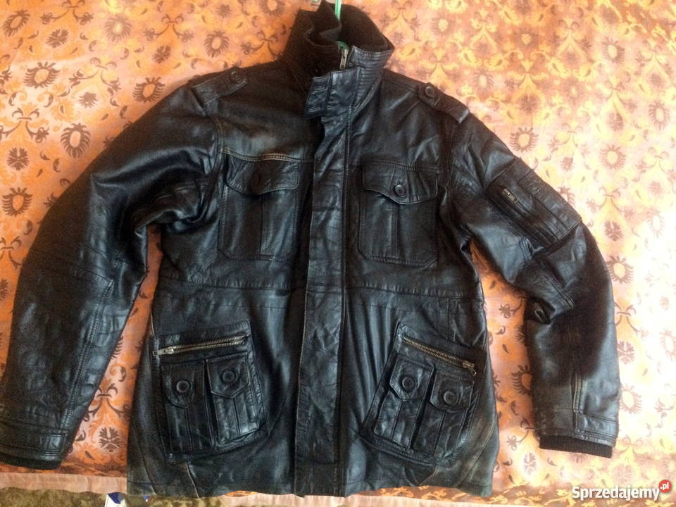 Kurtka skórzana męska czarna rozmiar L 50 Zbąszynek