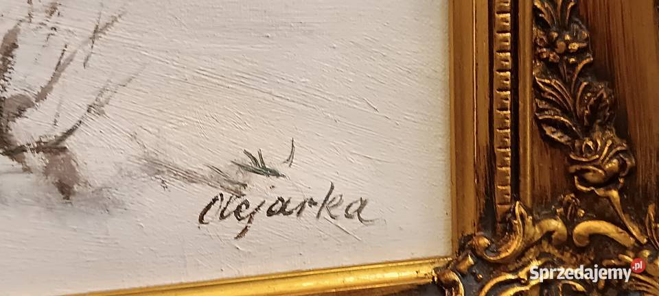 Wieczór zimowy 1982 Józef Olejarka olej na małopolskie Kraków