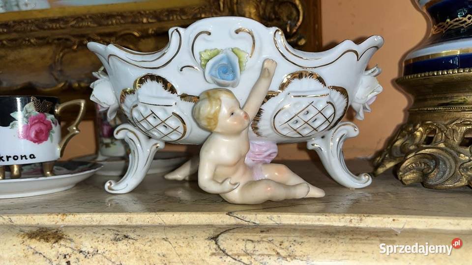 Patera z aniołami dwóch stronach Na nóżkach Syg Gdańsk