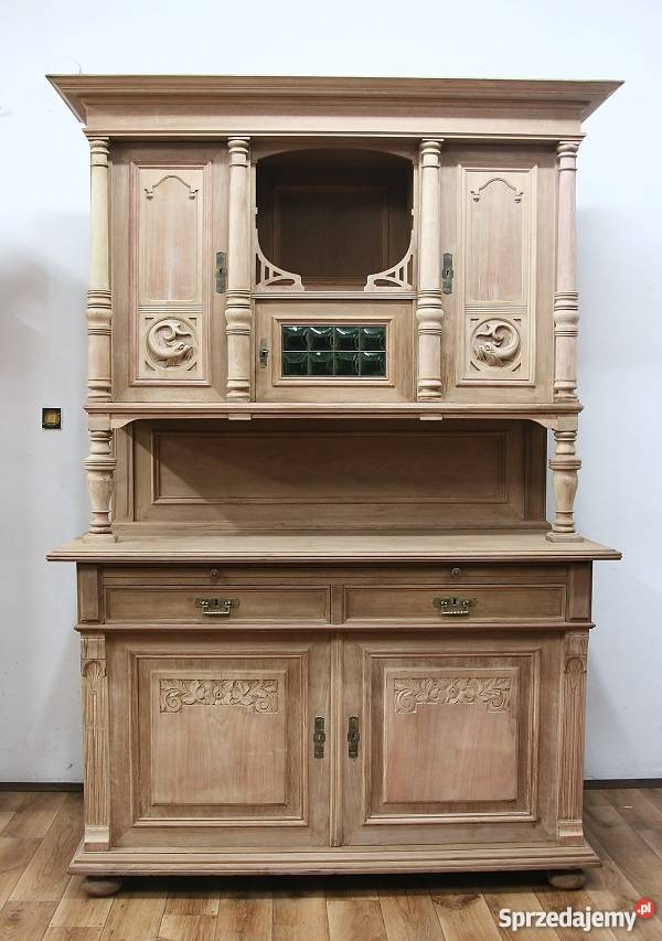 Orzechowy Kredens Secesyjny Oczyszczony Meble