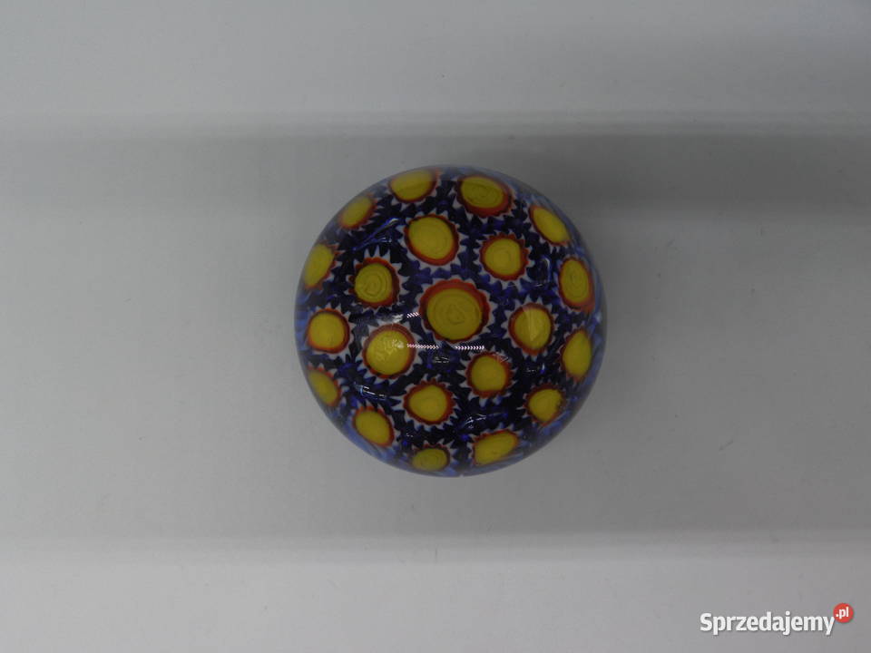 Szklany Przycisk do Papieru MILLEFIORI Vintage Porcelana i szkło Raszków