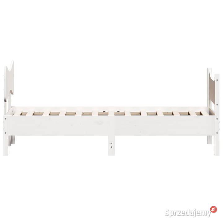 Rama łóżka bez materaca biała lite drewno 81cm mazowieckie