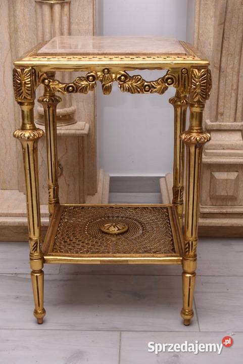 Stolik Stół z Marmurowym Blatem Stół Kwietnik Kraków