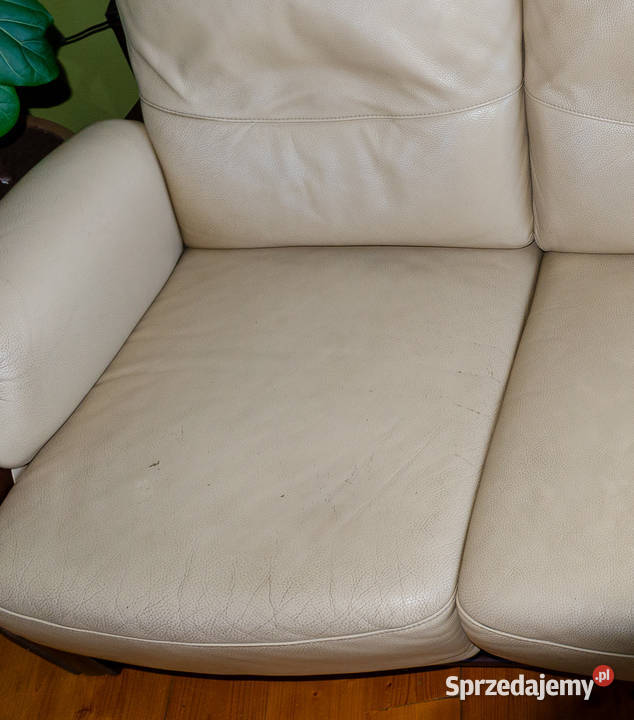 KLER skórzany zestaw fotel sofa 3 osobowa kanapa