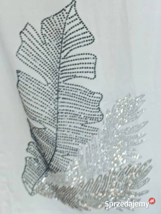 Luksusowa bluzka damska Cekiny koronki kamienie Bluzki i koszule