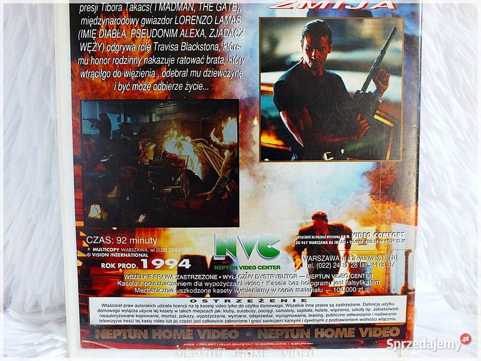 Kaseta VHS Film VIPER ŻMIJA Lorenzo Lamas Żary sprzedam