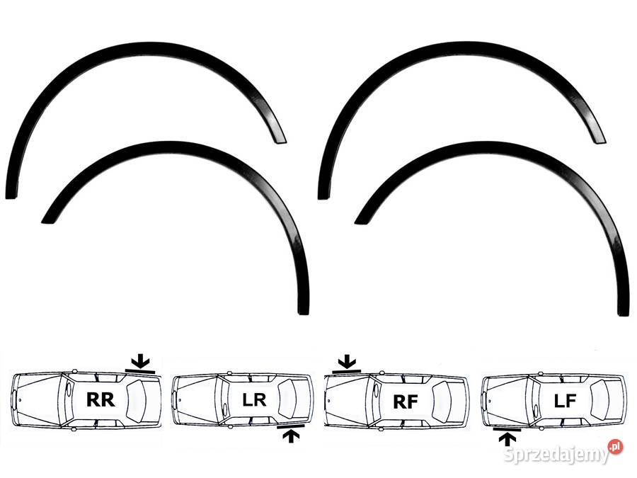 AUDI 80 nakładki na błotnik czarny mat 4 sierpy nadkola Ostrów Wielkopolski