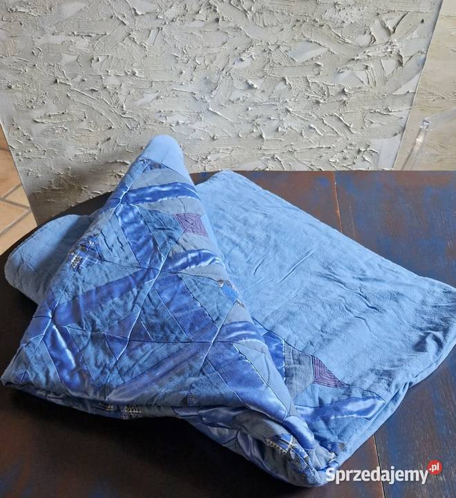 Kołdra PATCHWORK uszyty ręcznie z kawałków tk niebieski Lublin