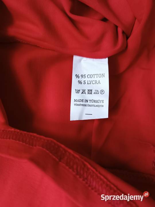 Bluzka tunika czerwona z ozdobną kieszonką Cieszyn