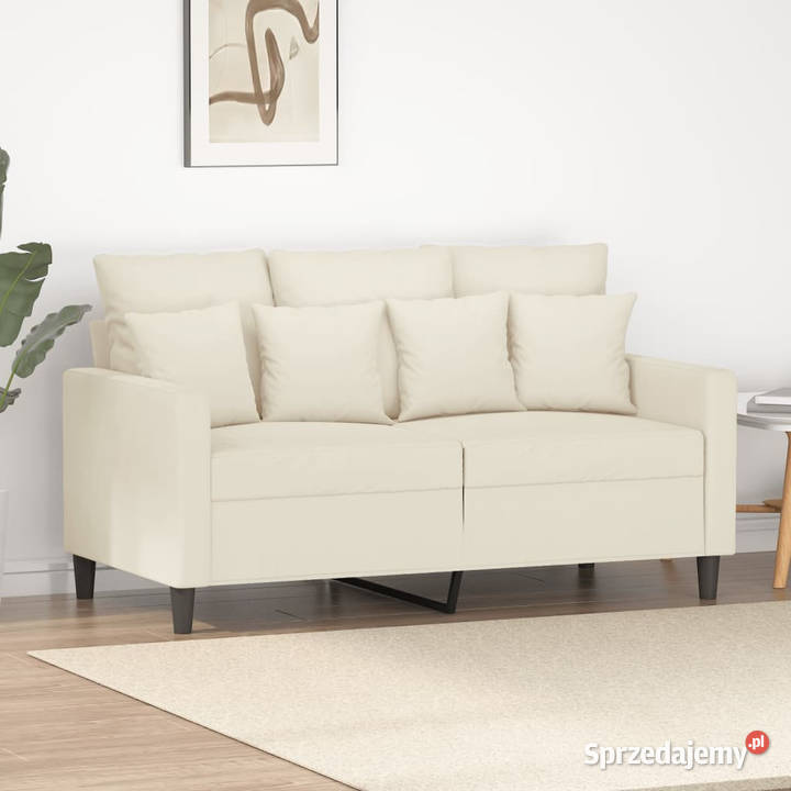 Sofa 2osobowa kremowy 120 tapicerowana aksamitem sprzedam