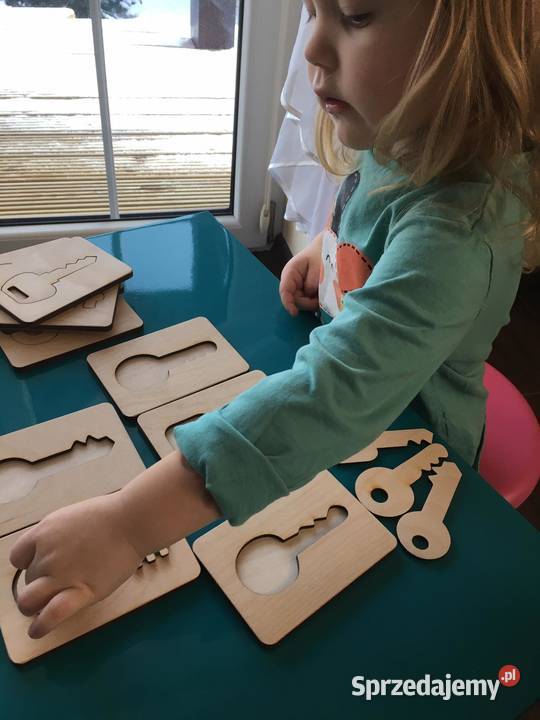 Układanka lewopółkulowa drewniana klucze 18m+ Edukacyjne Zduńska Wola sprzedam
