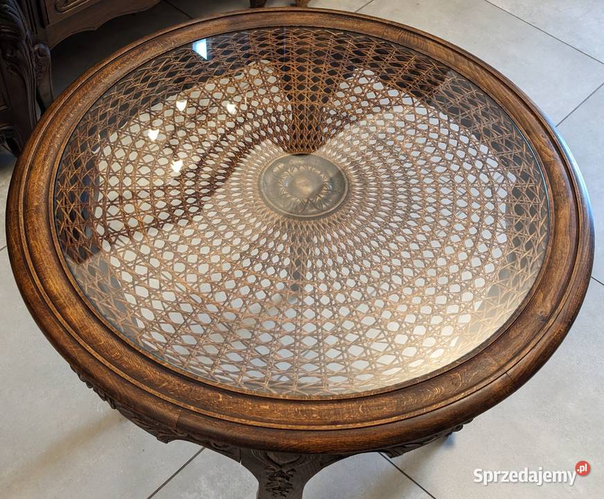 Wspaniały okrągły stolik ludwikowski dąbsklep śląskie Dąbrowa Górnicza
