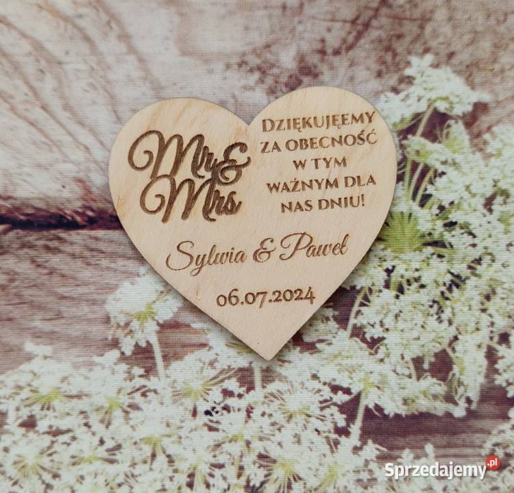 Magnes ślubny MR MRS elegancki upominek gości Bełchatów