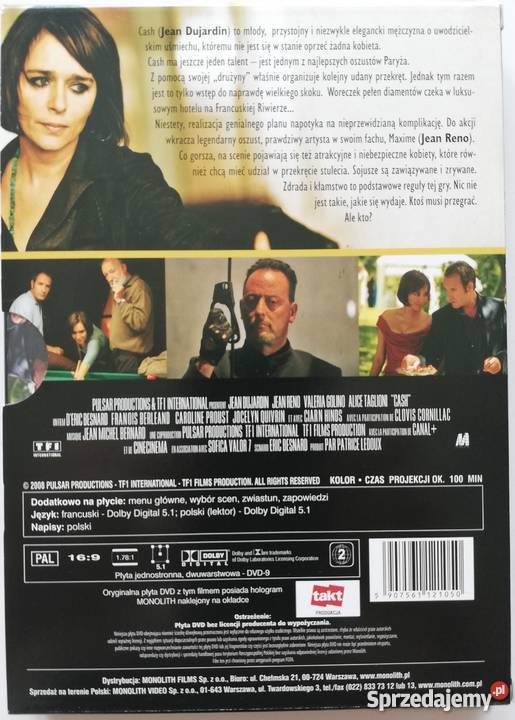 Cash pojedynek oszustów Jean Reno Valeria Golino DVD Kultura i Rozrywka łódzkie