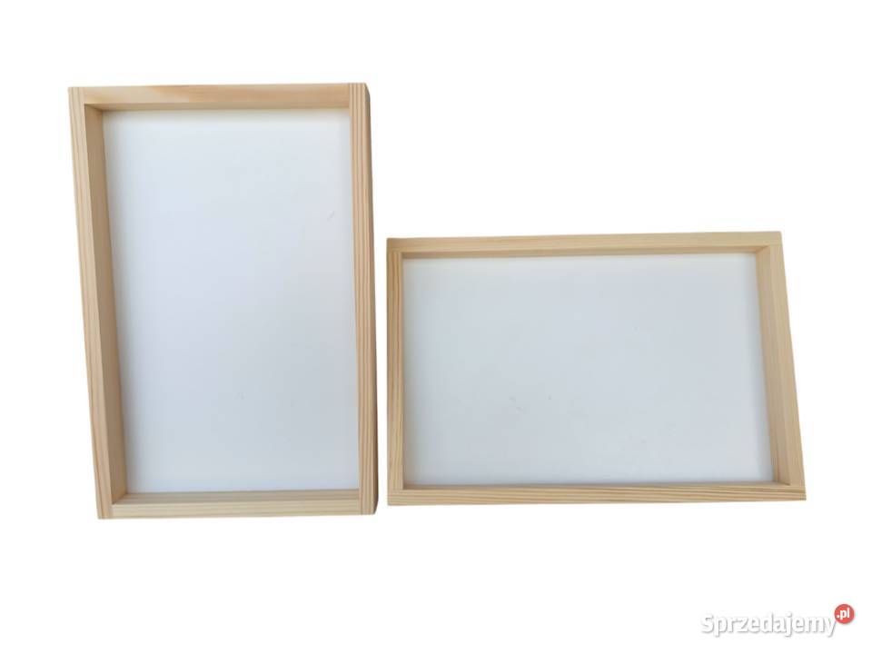 Drewniana ramka z białą płytą 30x20x3 w stylu Skawica