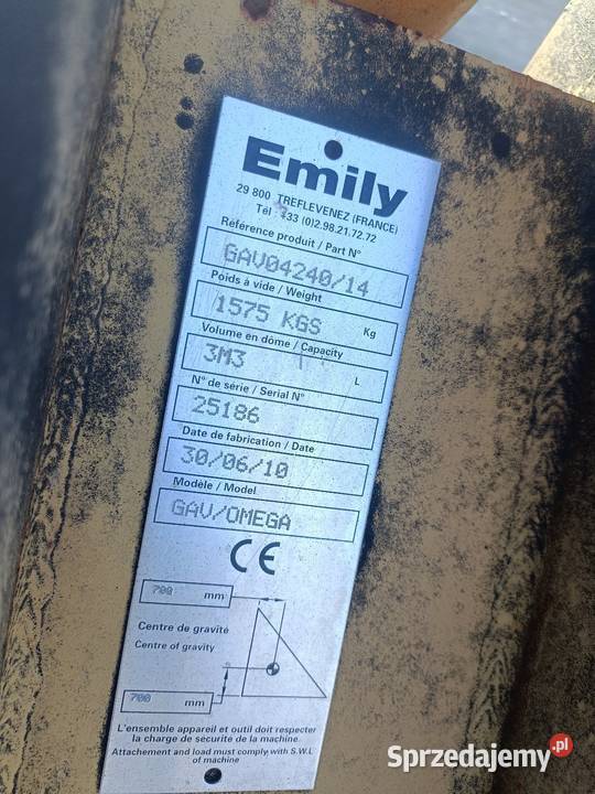 24m 30m3 Łyżka z frezem EMILY OMEGA 2010 Do hodowli zwierząt Racibórz