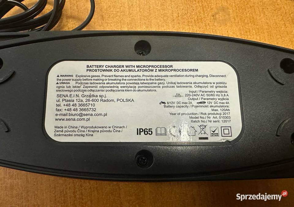 Prostownik z mikroprocesorem Sena 4A Prostowniki warsztatowe Serwis akumulatora i zapłonu warmińsko-mazurskie Elbląg