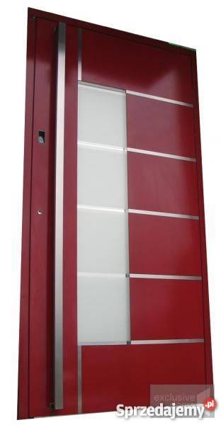 Aluminiowe drzwi wejściowe z czytnikiem linii
