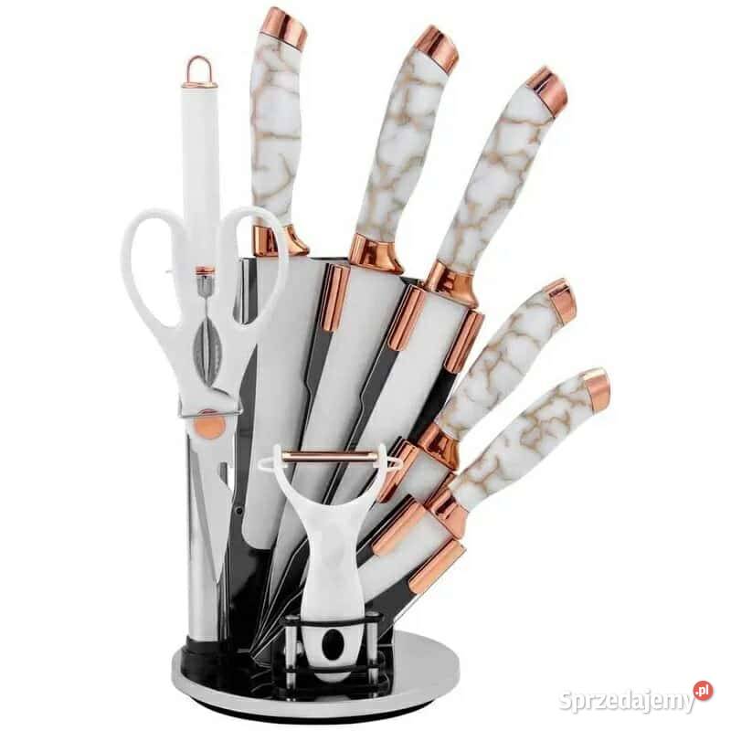 99 Zestaw noży czarny biały marmur Klonberg Zabrze