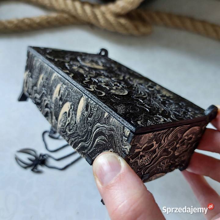 Pudełko Czarne Drewniane Małe Pudełeczko Na Tworkowa