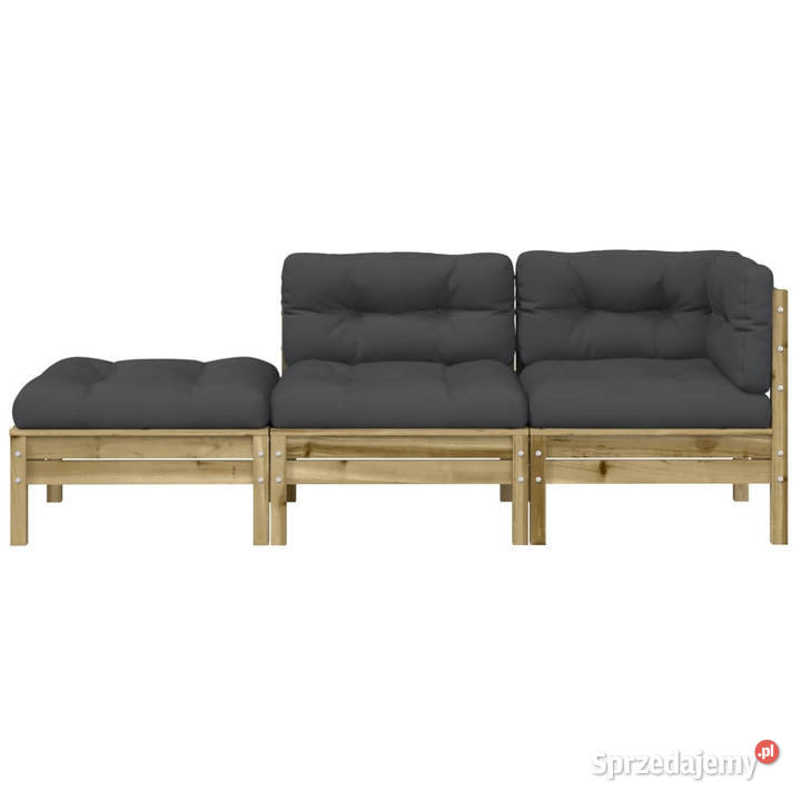 Sofa ogrodowa z poduszkami i podnóżkiem 2osobowa Warszawa