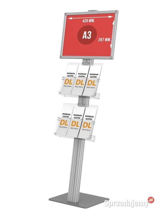 Stojak na plakat A3 2 kieszenie na ulotki A4A5DL Kotorydz
