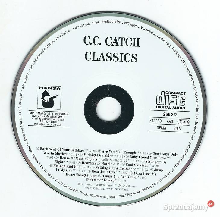 CD CC Catch Classics 1989 Hansa Brwinów