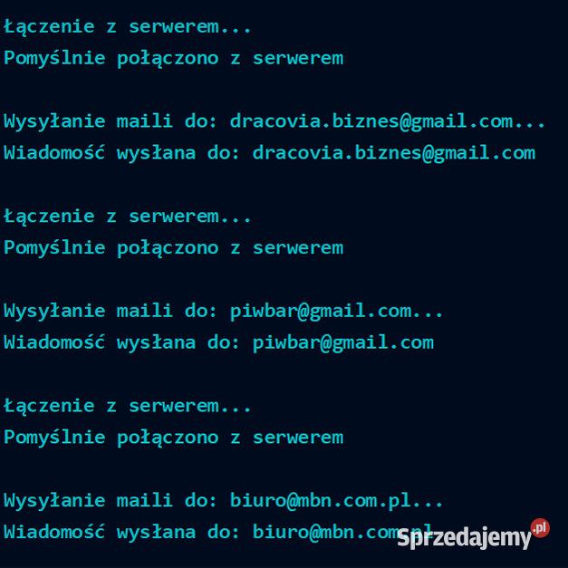 Mail Bot wysyłający masowo maile Warszawa