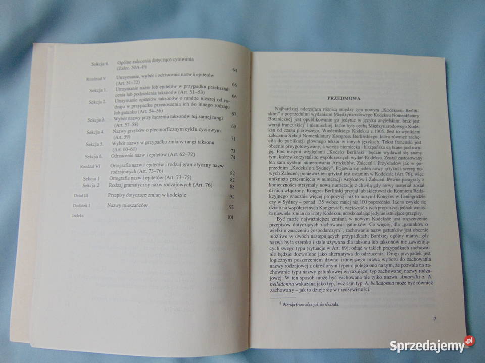 Międzynarodowy Kodeks Nomenklatury Botanicznej lubelskie sprzedam