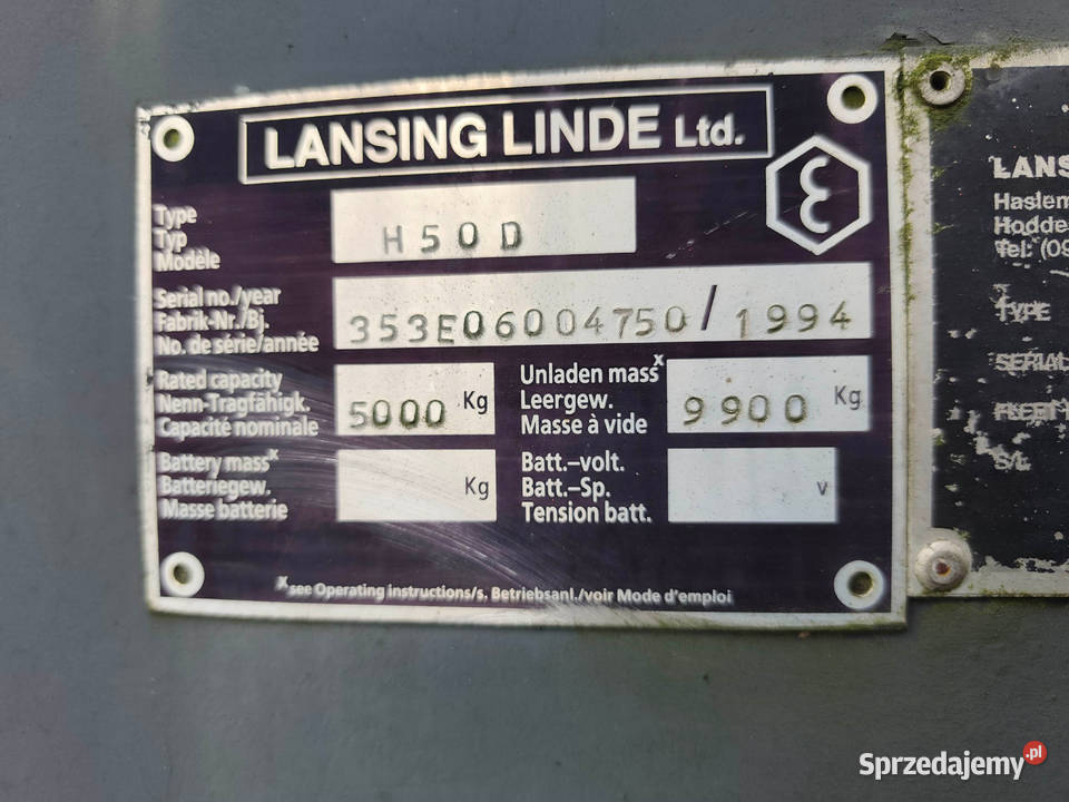 Wózek widłowy Diesel LINDE H50 D Silnik Deutz wielkopolskie Strzyżew