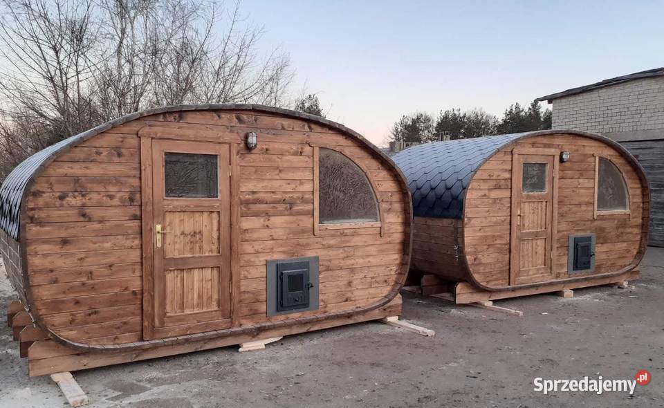 Sauna Owalna Ogrodowa Wyposażona Sauna Beczka